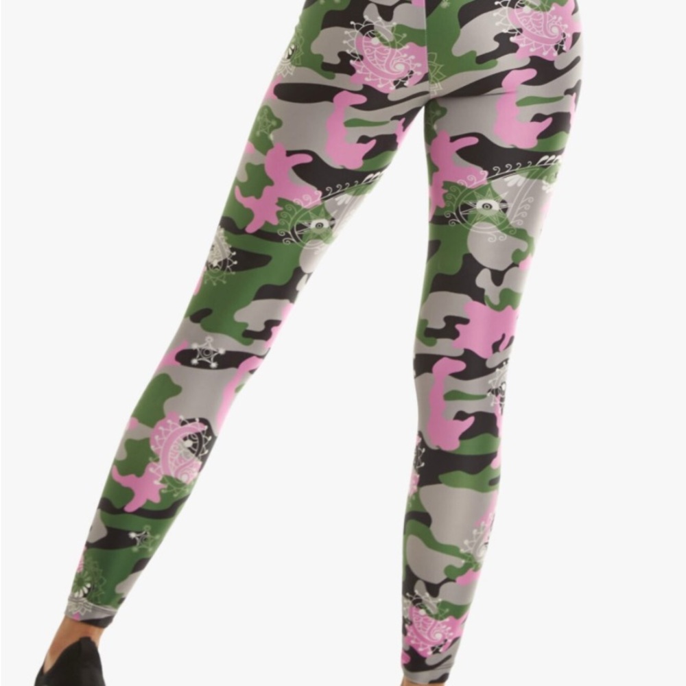 leggings bandana troop Print pink & green Leggings by Koral - Picture 2 of 9